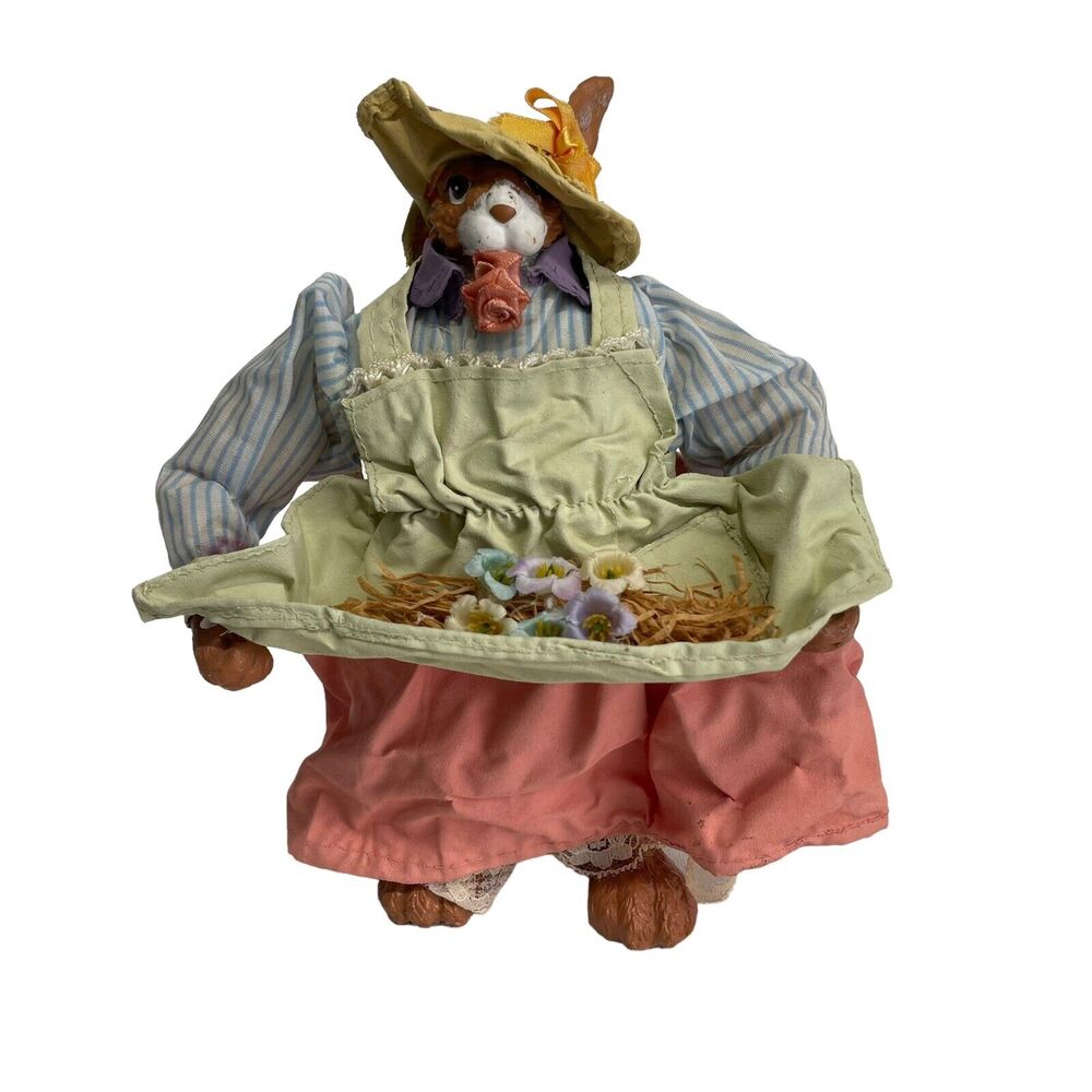 Clothtique Easter Rabbit Flowers Table top Decor